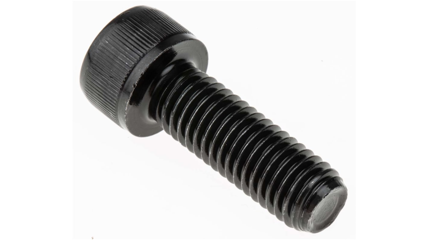 RS PRO M10 x 30mm Hex Socket Cap Screw Black, Self-Colour Steel