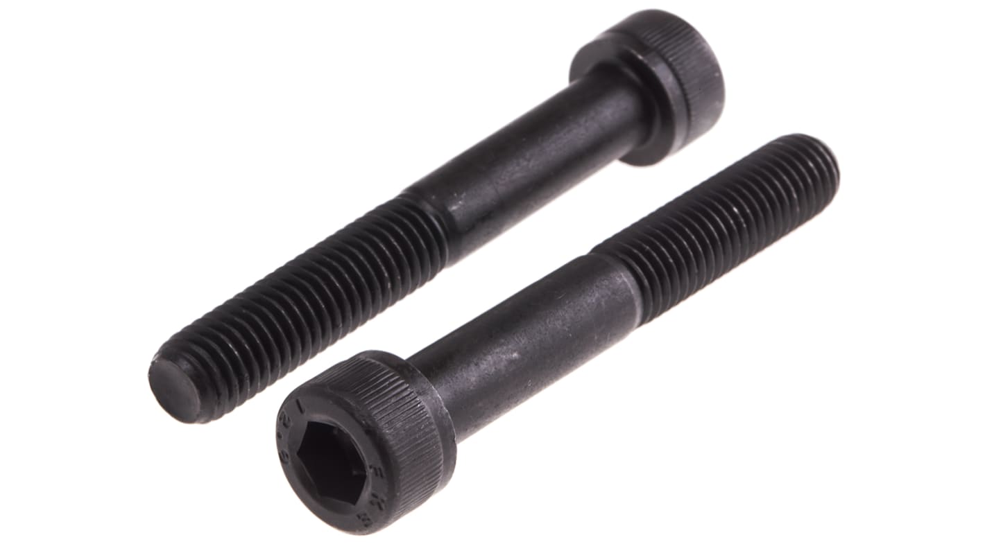 RS PRO M10 x 70mm Hex Socket Cap Screw Black, Self-Colour Steel