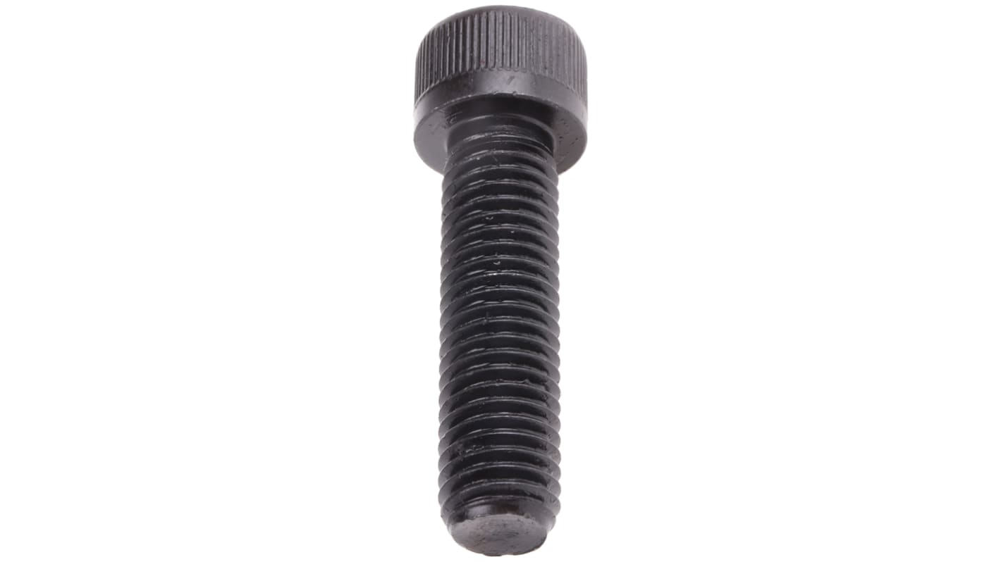 RS PRO M12 x 45mm Hex Socket Cap Screw Black, Self-Colour Steel