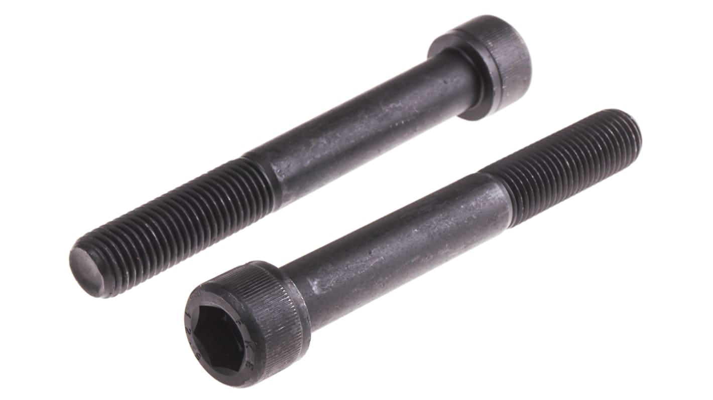 RS PRO M16 x 120mm Hex Socket Cap Screw Black, Self-Colour Steel