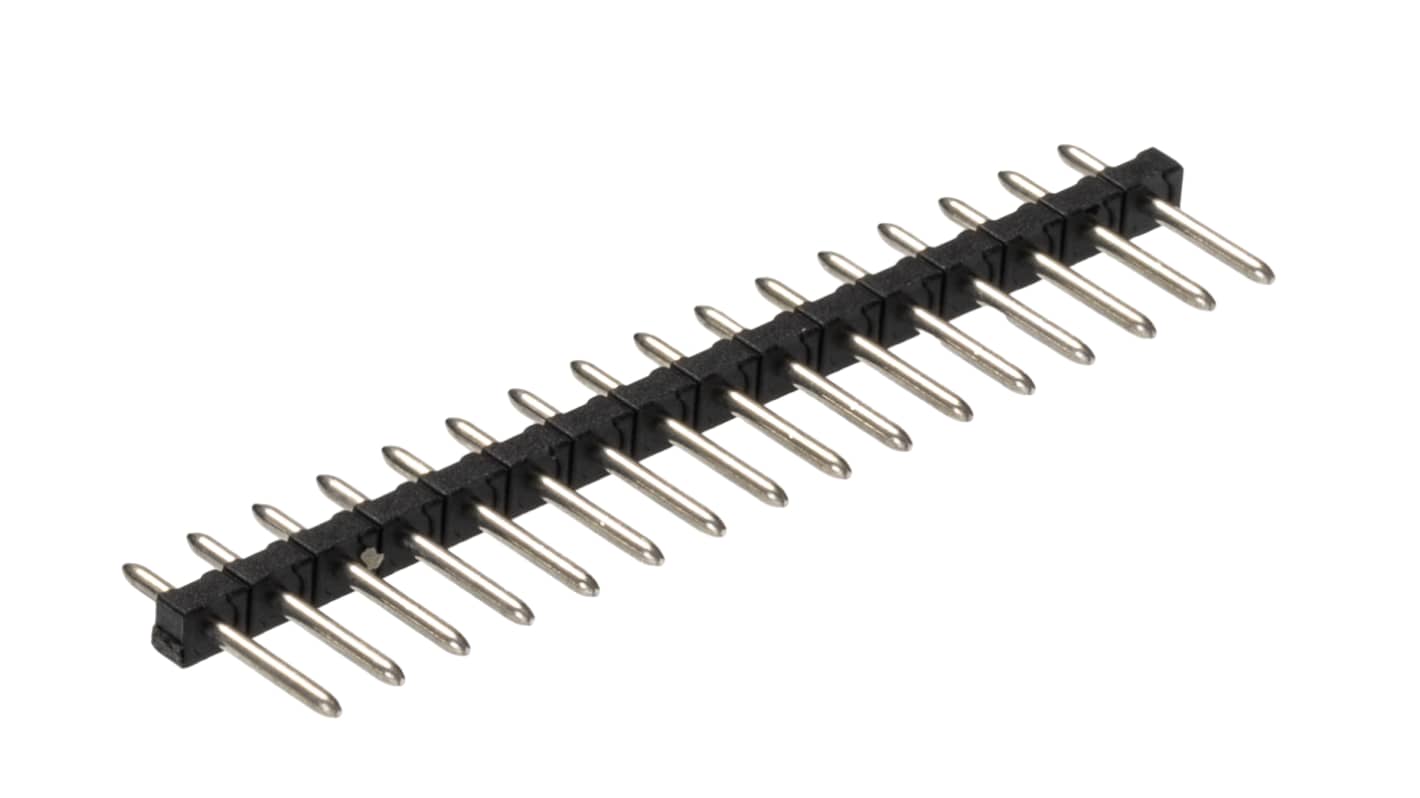 Phoenix Contact 16p插拔式接线端子 直向排针, 3.5mm间距, 8A, 250V, 波焊安装, 焊接端接, 黑色, 0/16-3, 5, PST 1系列