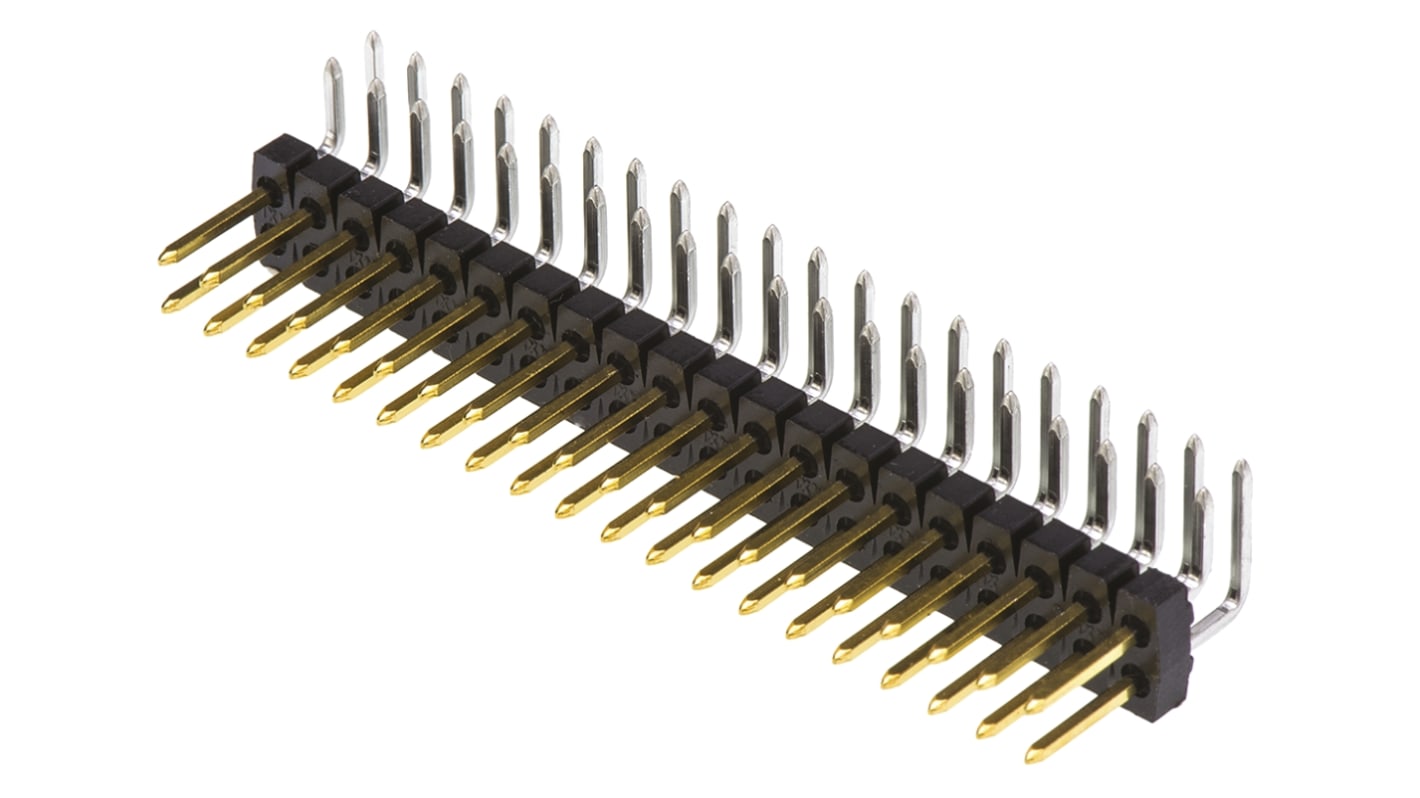 Molex ライトアングル ピンヘッダ 40極 2.54mm 2列, スルーホール実装