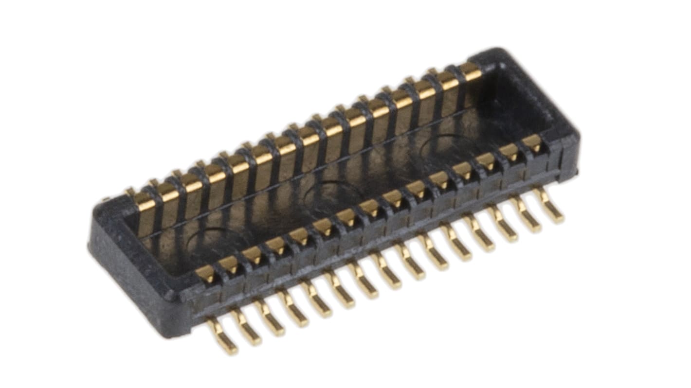 Molex SlimStack Series Straight Surface Mount PCB Header, 30 Contact(s), 0.5mm Pitch, 2 Row(s), Shrouded