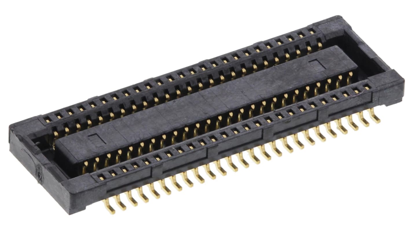 Molex SlimStack Series Straight Surface Mount PCB Socket, 50-Contact, 2-Row, 0.5mm Pitch, Solder Termination