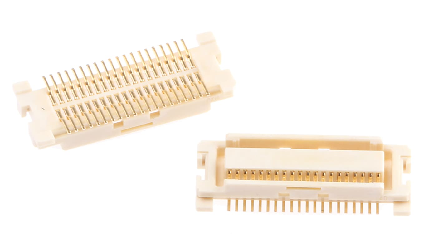 Molex SlimStack Series Straight Surface Mount PCB Socket, 40-Contact, 2-Row, 0.5mm Pitch, Solder Termination