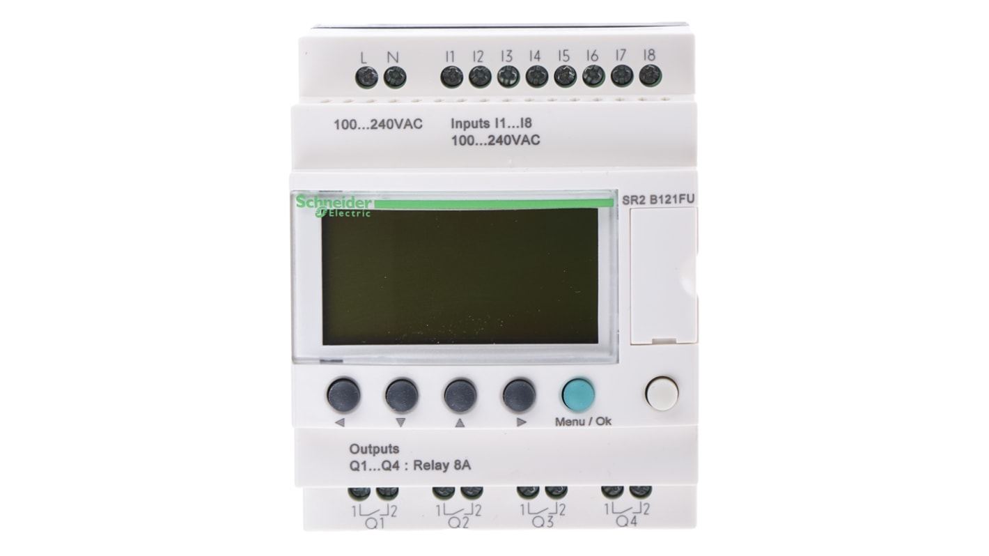 Schneider Electric Zelio Logic 2 Series PLC CPU for Use with Zelio 2, Relay Output, 8 (Digital)-Input, Digital Input