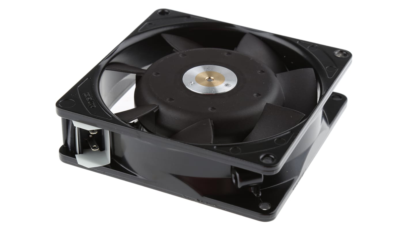ebm-papst 3900 Series Axial Fan, 115 V ac, AC Operation, 70m³/h, 9W, 78mA Max, 92 x 92 x 25mm