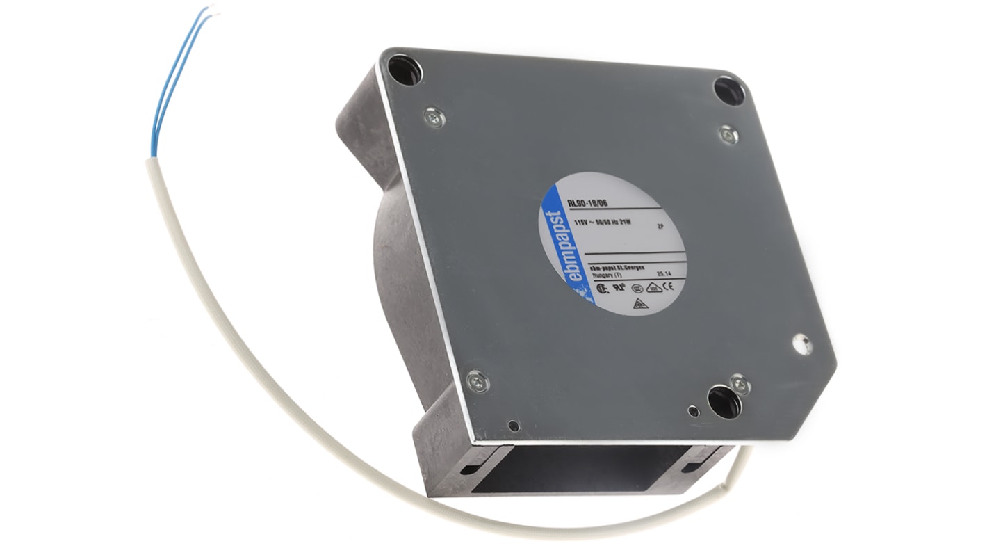 ebm-papst RL 90 N Series Centrifugal Fan, 115 V ac, 42m³/h, AC Operation, 120.6 x 120.6 x 37mm