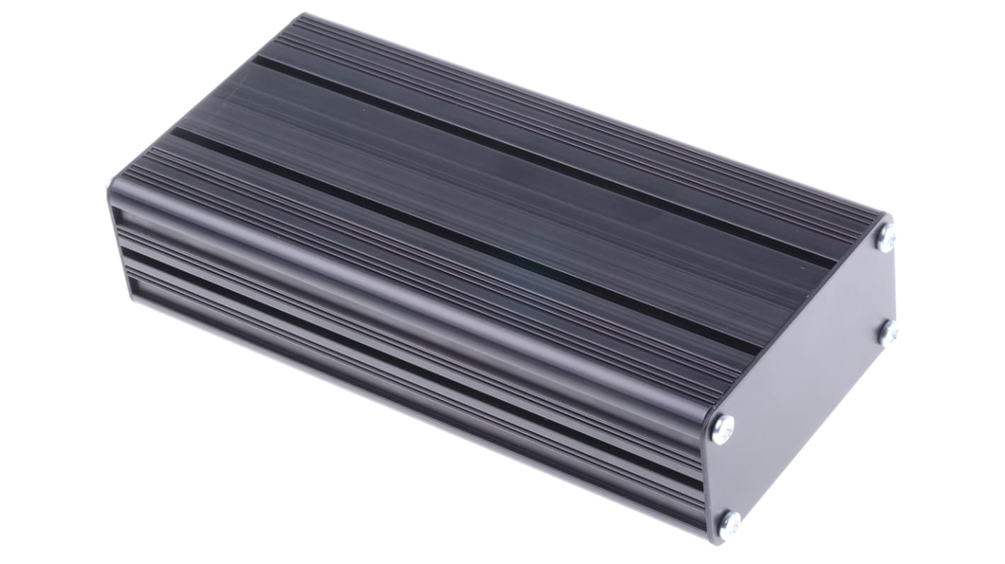 RS PRO Black Anodised Aluminium Instrument Case, 165 x 81.4 x 40mm