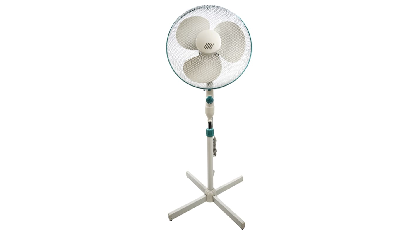 RS PRO Pedestal Fan 400mm blade diameter 3 speed 230 V with plug: Type C - European Plug