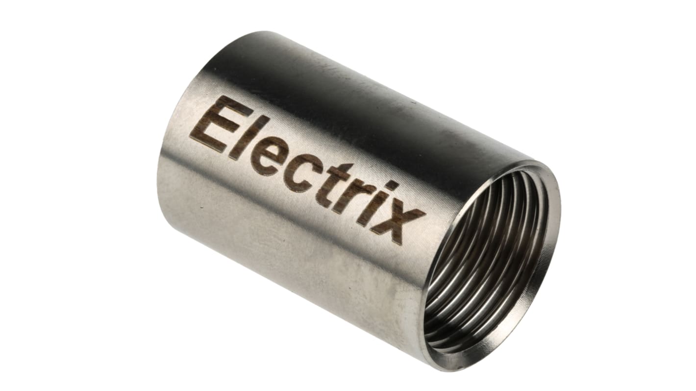 RS PRO Coupler, Conduit Fitting, 20mm Nominal Size, 316 Stainless Steel, Silver