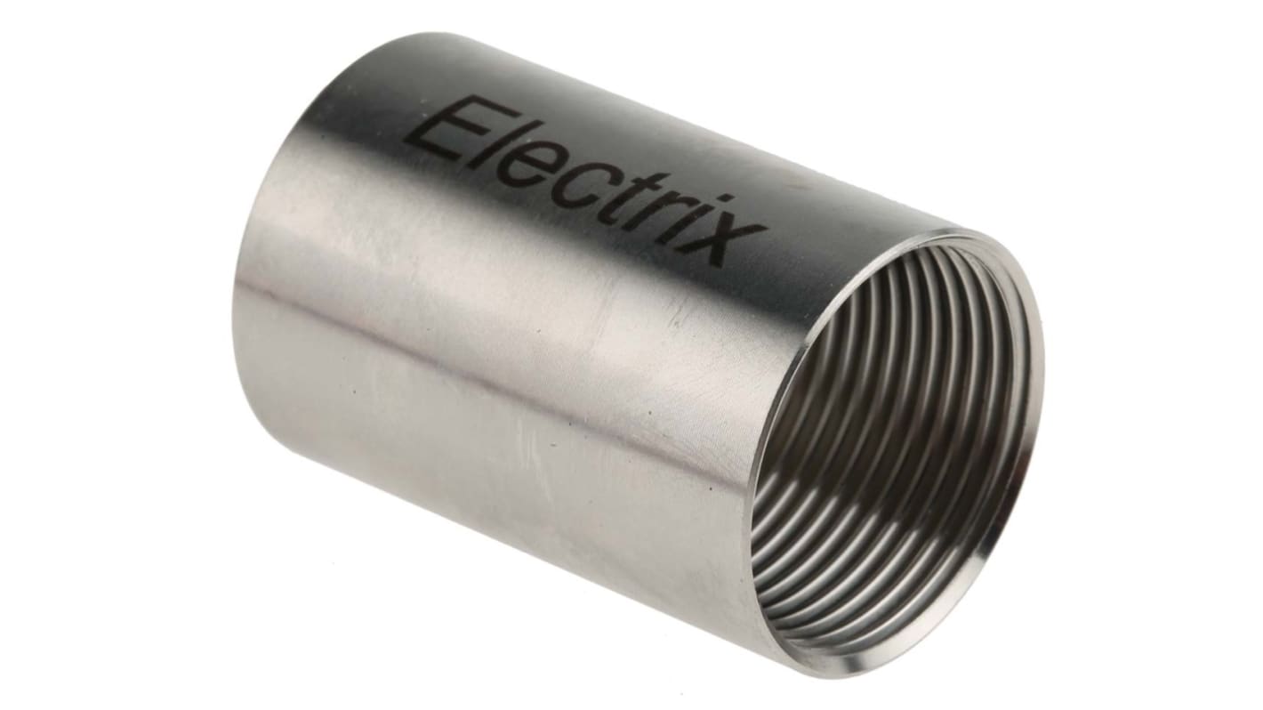 RS PRO Coupler, Conduit Fitting, 25mm Nominal Size, 316 Stainless Steel, Silver