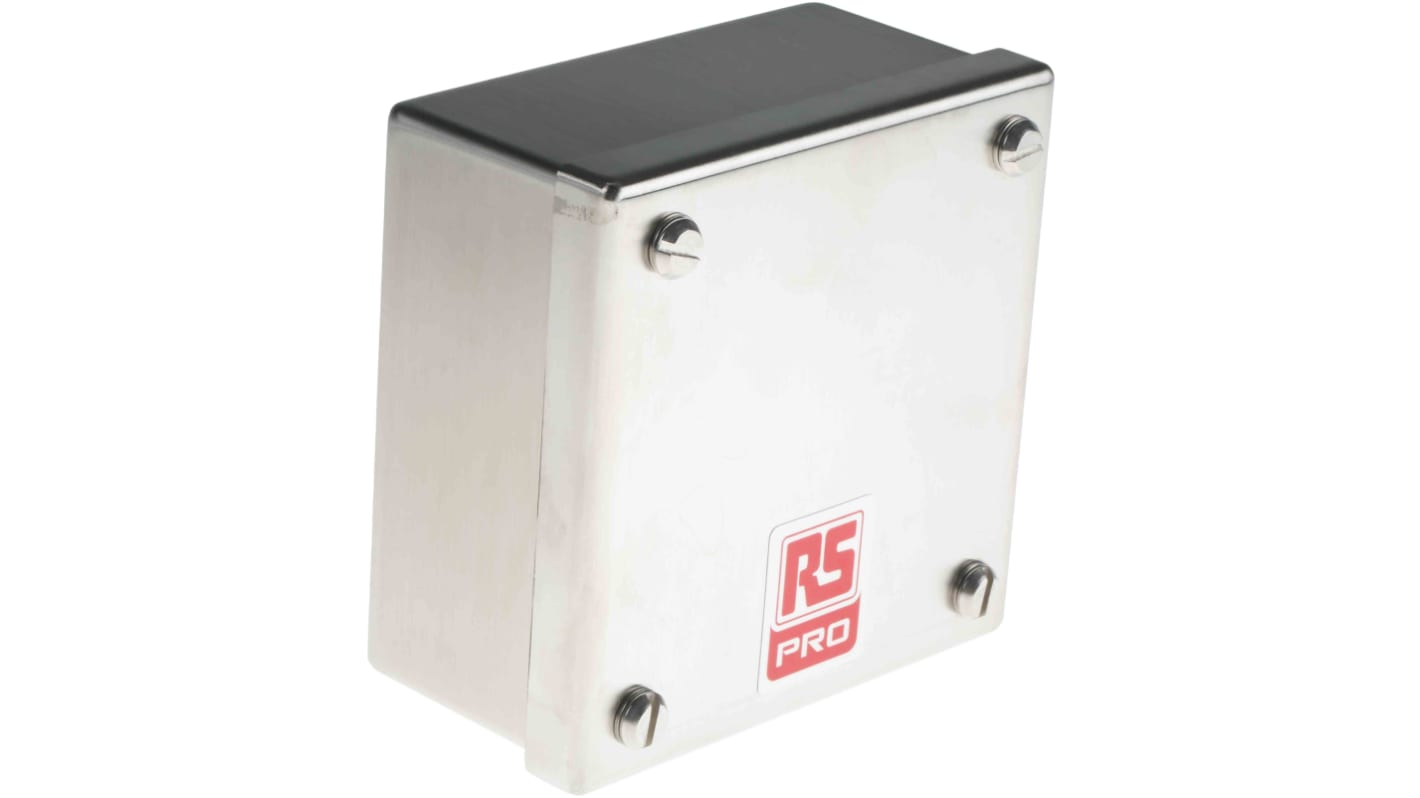 RS PRO 316 Stainless Steel Satin Square Adaptable Enclosure Box, 104mm x 104mm x 50mm