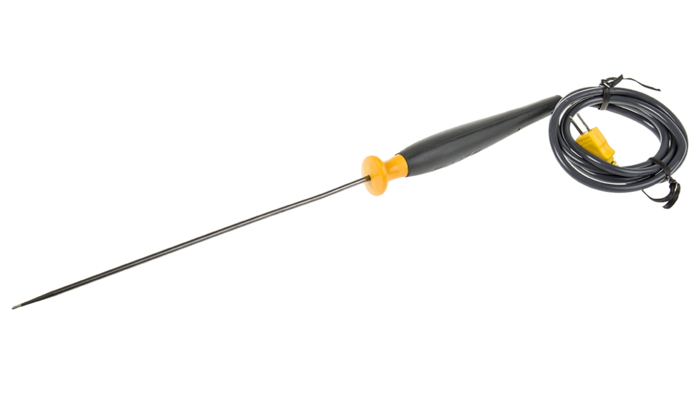 Sonda de temperatura tipo K Fluke 80PK-26, hasta +816 °C, Ø 4.8mm x 203.2mm, cable de 1m