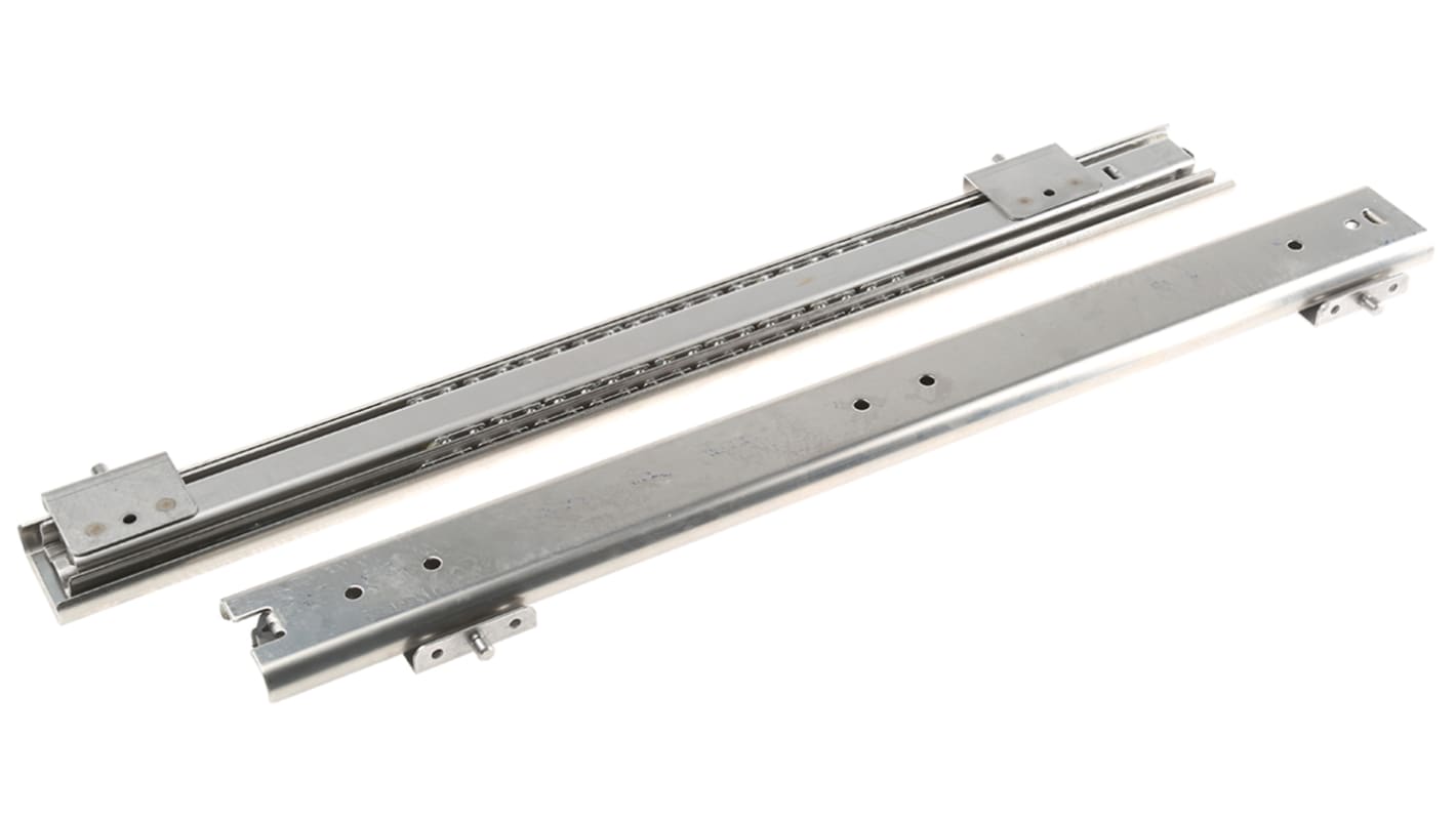 Accuride 伸缩滑轨, 不锈钢制, 原长度550mm, 最大负载110kg, 20.70mm宽 x 53.1mm高 x 592mm深, 带定位爪, DS5322系列