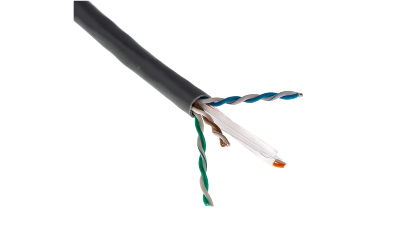 Cable Ethernet Cat6 U/UTP Molex Premise Networks de color Gris, long. 500m, funda de PVC