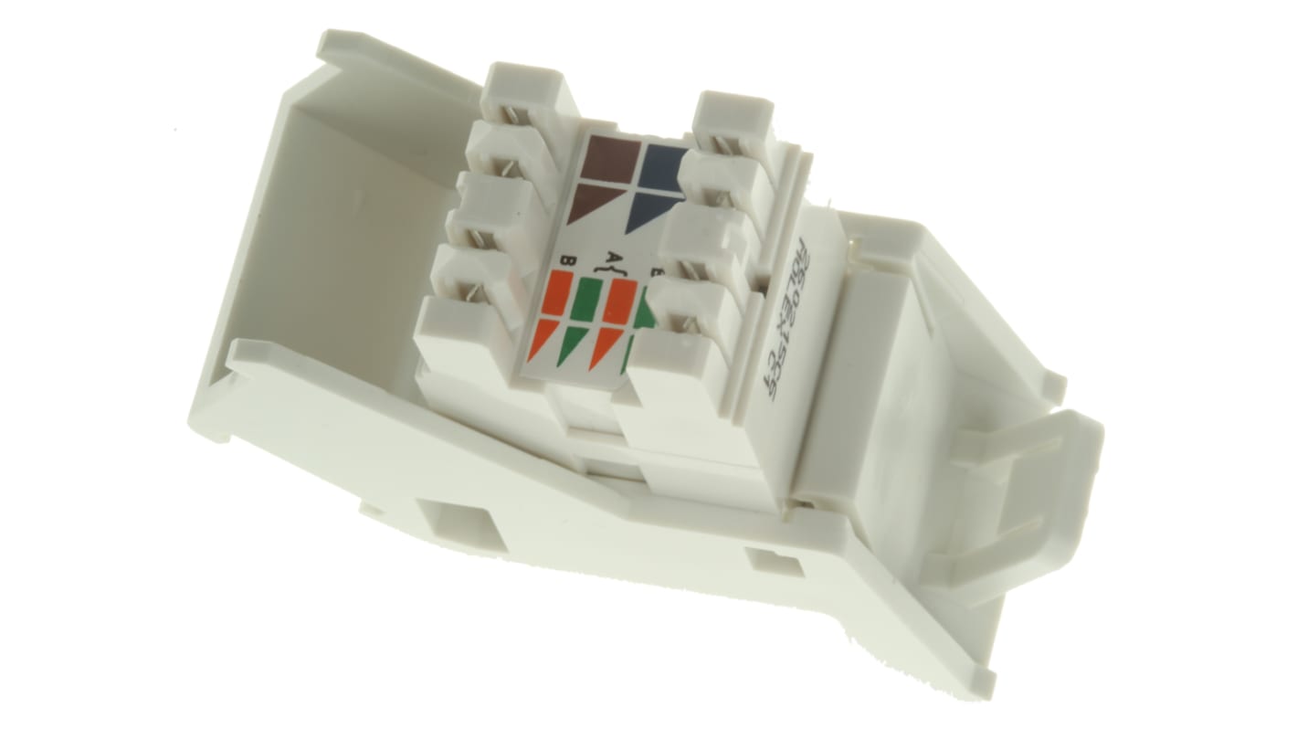 Molex Premise Networks Angled Cat6 RJ45 Modular Outlet,With UTP Shield Type