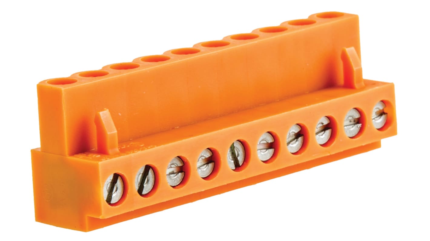 Weidmuller BL 3.81 Series Pluggable Terminal Block, 10-Contact, 5.08mm Pitch, Cable Mount, 1-Row, Screw Termination