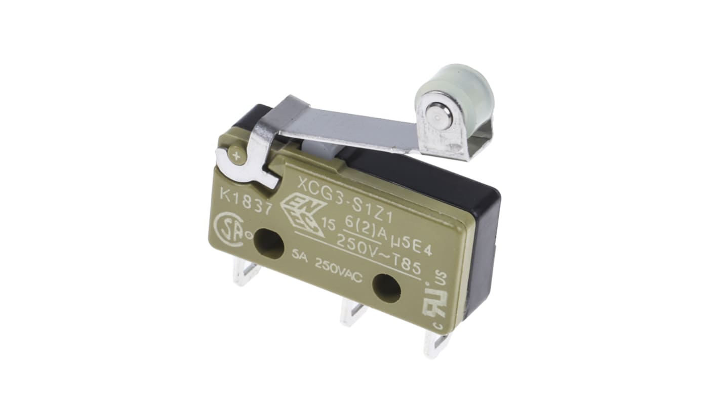 Microinterruttore, Saia-Burgess, SPDT, 6 A a 250 V c.a., IP40, A saldare