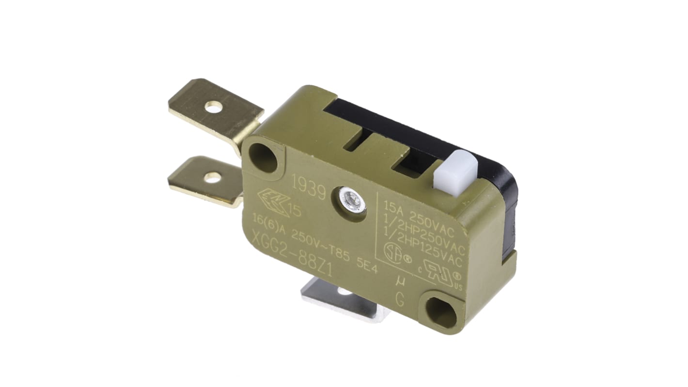 Microinterruttore, Saia-Burgess, SPDT, 16 A a 250 V c.a., IP40, con linguetta