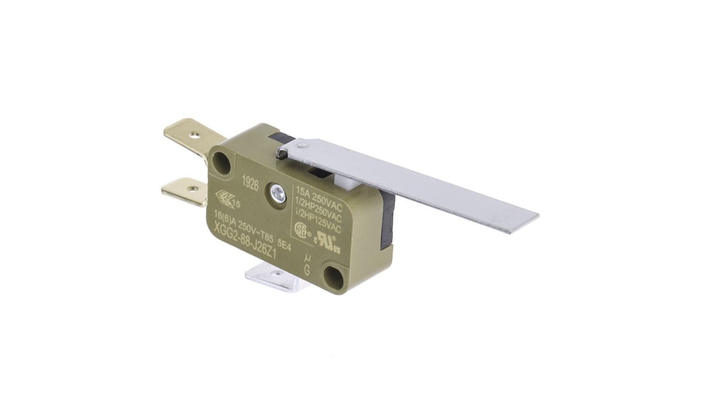 Microinterruttore, Saia-Burgess, SPDT, 16 A a 250 V c.a., IP40, con linguetta