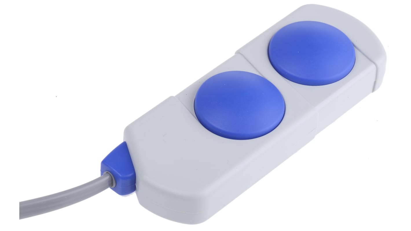 Interruptor de Botón Pulsador Herga, color de botón Azul