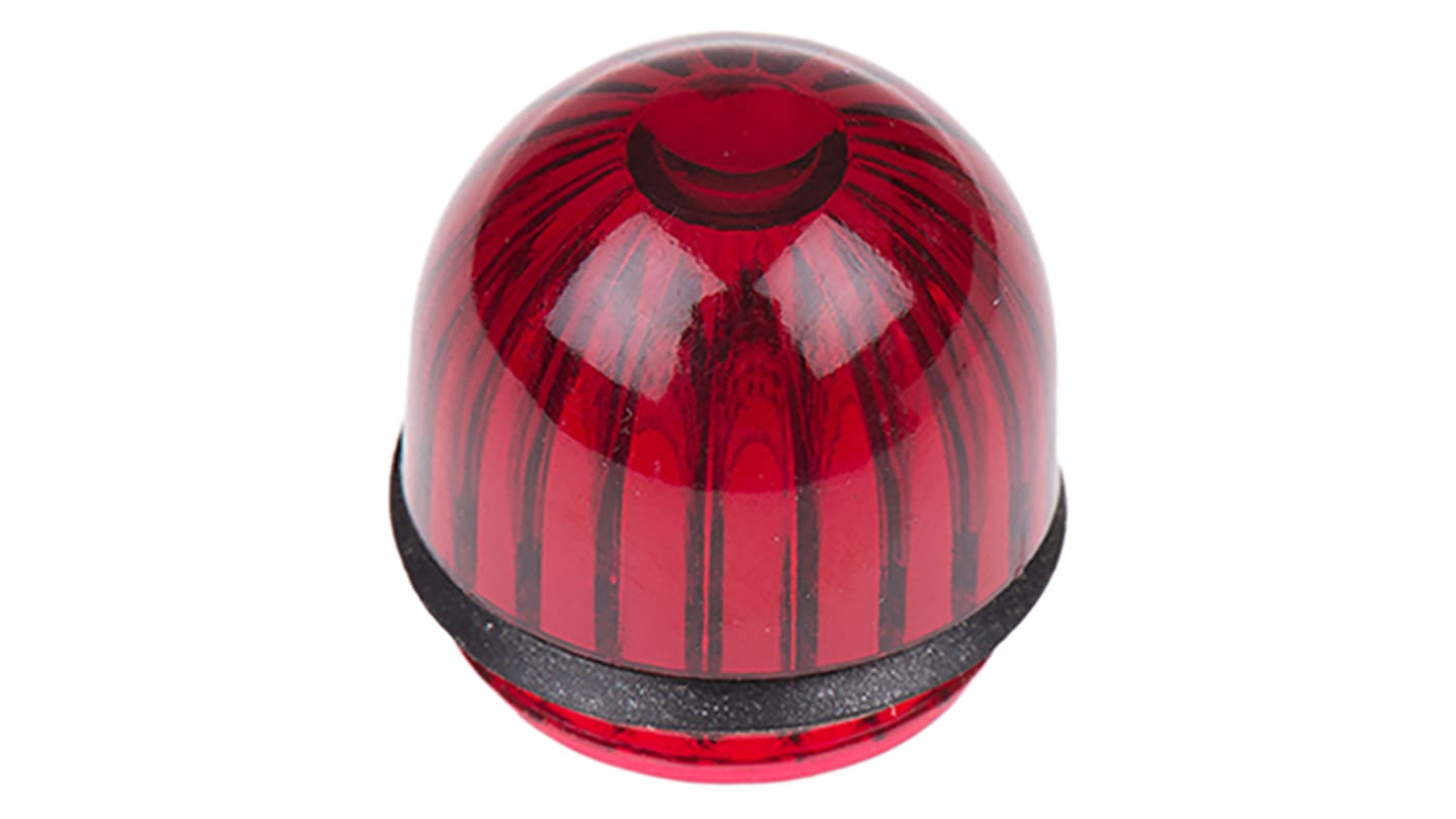 Panel Mount Indicator Lens Domed Style, Red, 15.86mm diameter , 15.86mm Long