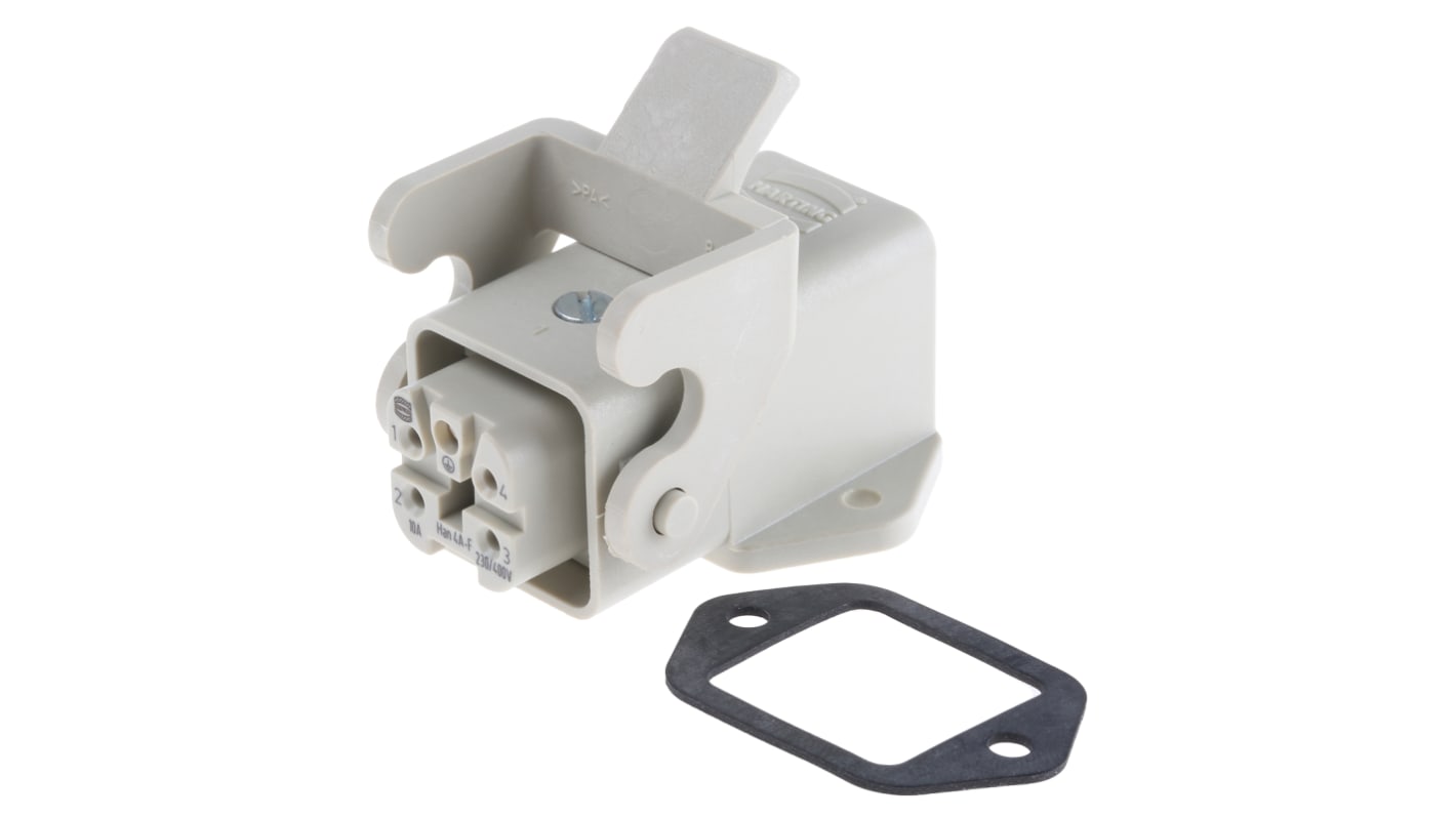 Connecteur industriel HARTING série Han A, 4 + PE Contacts , 10A
