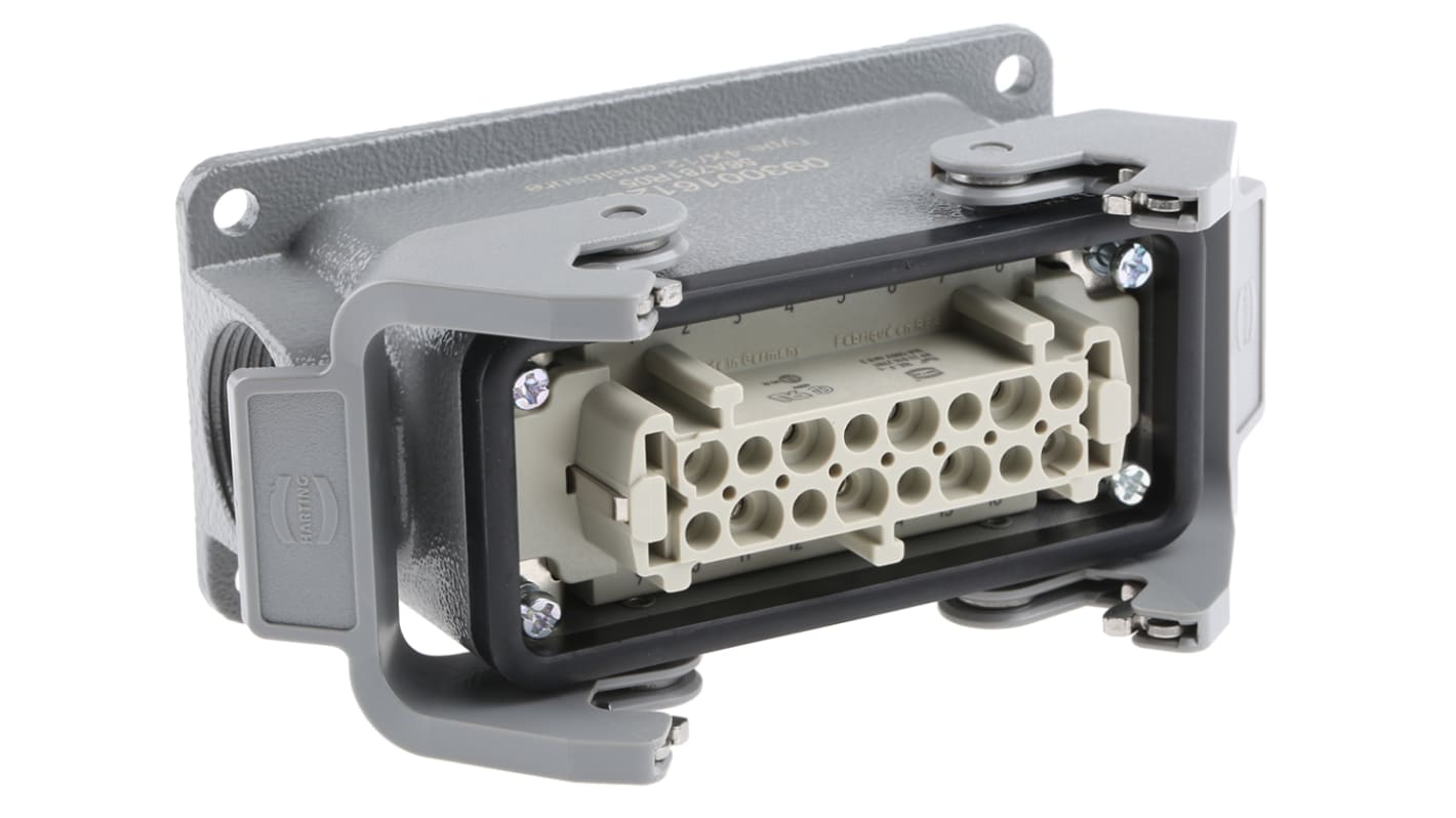 HARTING ヘビーデューティパワーコネクタ, 16極, 16A, 500 V HARTING ヘビーデューティパワーコネクタ, 16極, 16A, 500 V