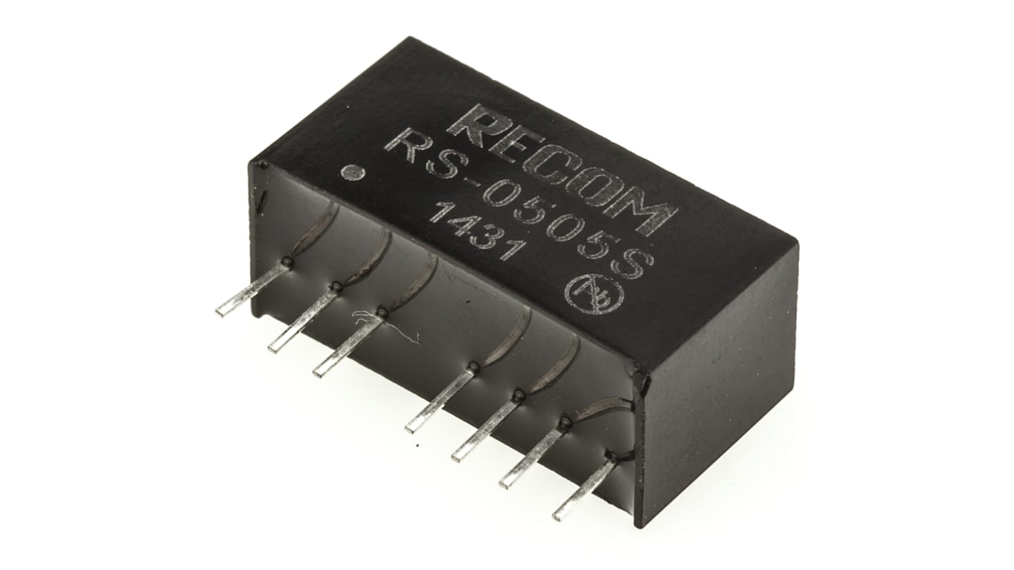 Recom RS DC-DC Converter, 5V dc/ 400mA Output, 4.5 → 9 V dc Input, 2W, Through Hole, +85°C Max Temp -40°C Min