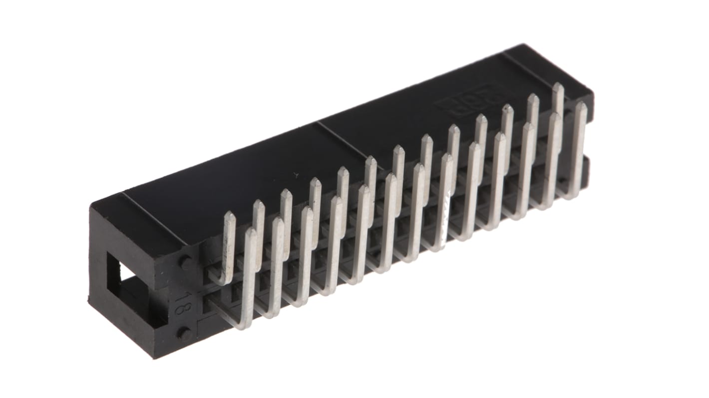 TE Connectivity Leiterplatten-Stiftleiste gewinkelt, 26-polig / 2-reihig, Raster 2.54mm, Lötanschluss-Anschluss