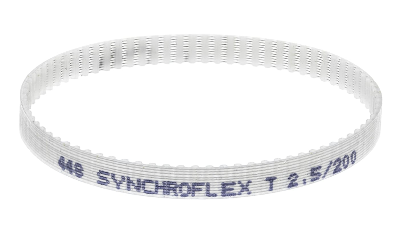 Cinghia sincrona Contitech, 80 denti da 0.7mm, passo 2.5mm, dimensioni 200mm x 6mm, in Poliuretano