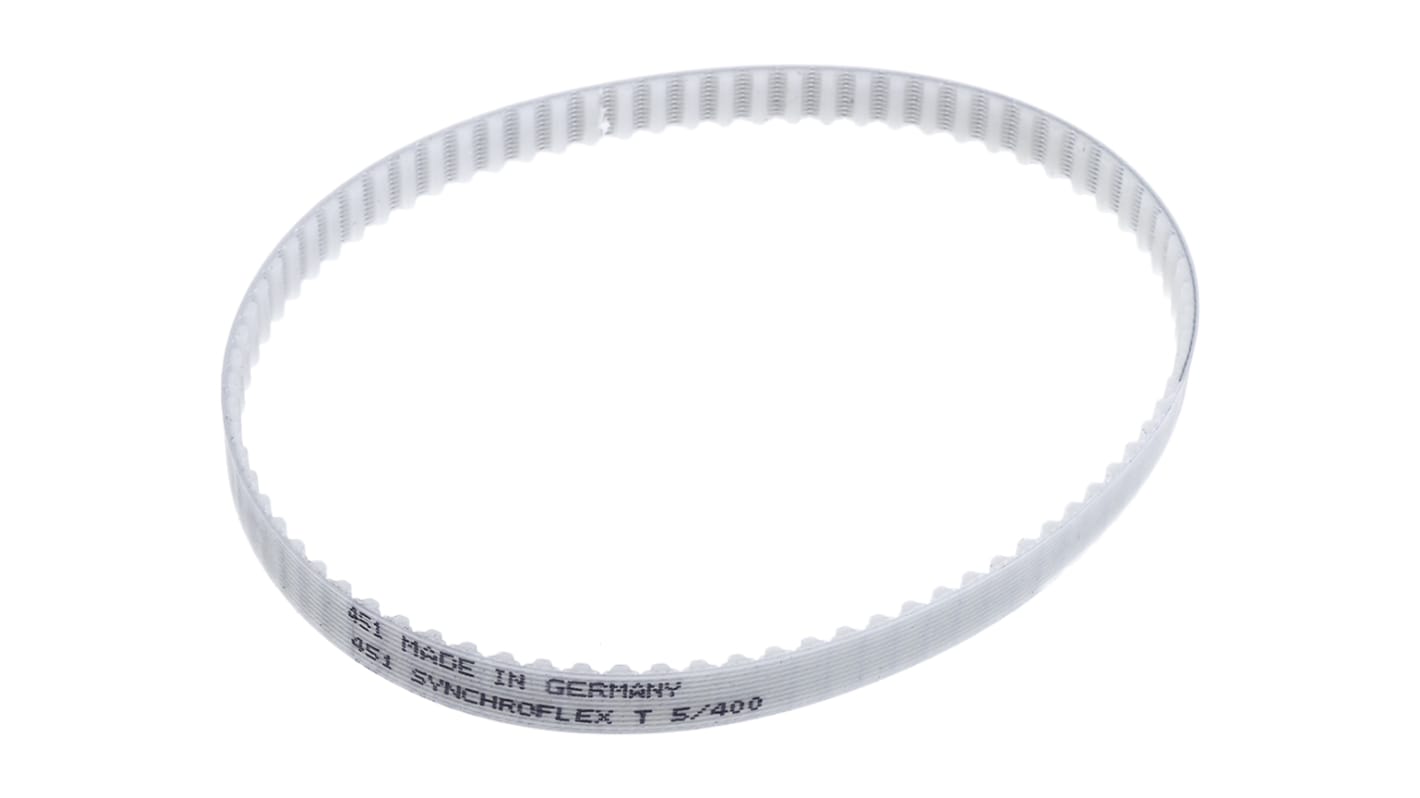 Cinghia sincrona Contitech, 80 denti da 1.2mm, passo 5mm, dimensioni 400mm x 10mm, in Poliuretano