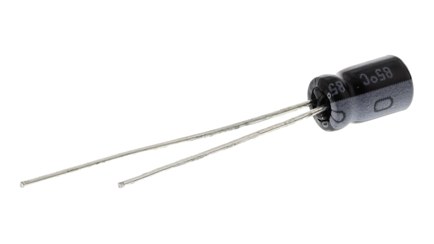 Nichicon 直插铝电解电容, 10μF, 25V 直流, 4 (Dia.) x 7mm, 最高+85°C, SR系列