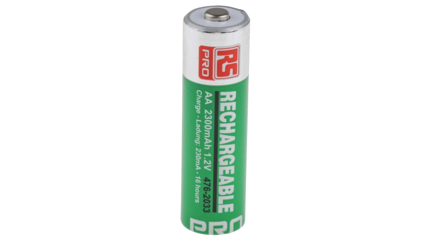 RS PRO AA NiMH Rechargeable AA Batteries, 2.3Ah, 1.2V - Pack of 4