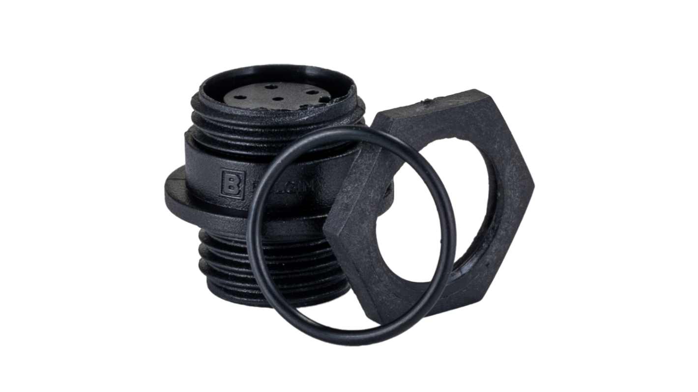 Bulgin Circular Connector, 6 Contacts, Front Mount, Miniature Connector, Socket, Female, IP68, Buccaneer 400 Series