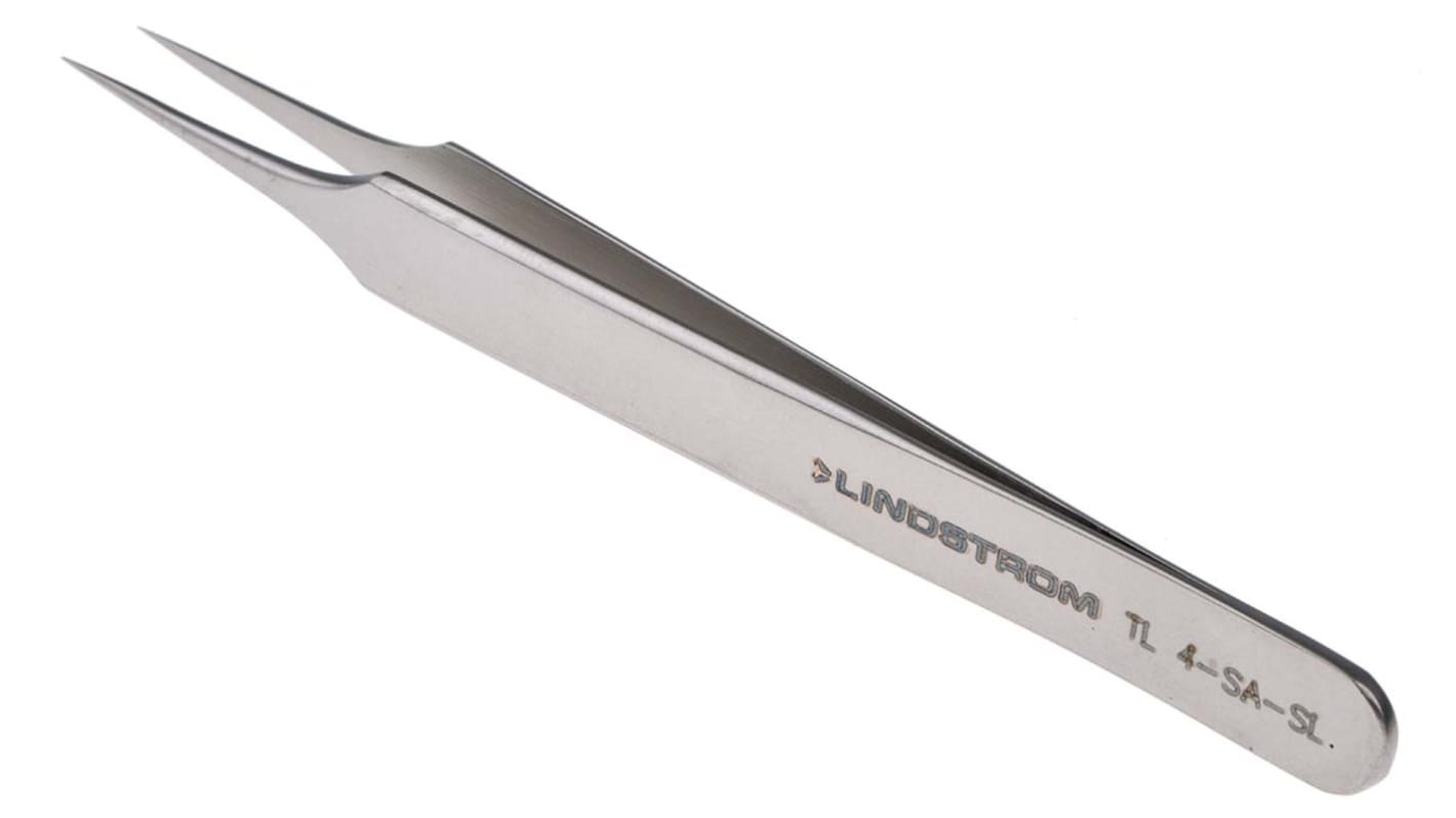 Lindstrom 防静电不锈钢镊子, 110 mm总长, 精细尖端, 抗磁, 耐酸