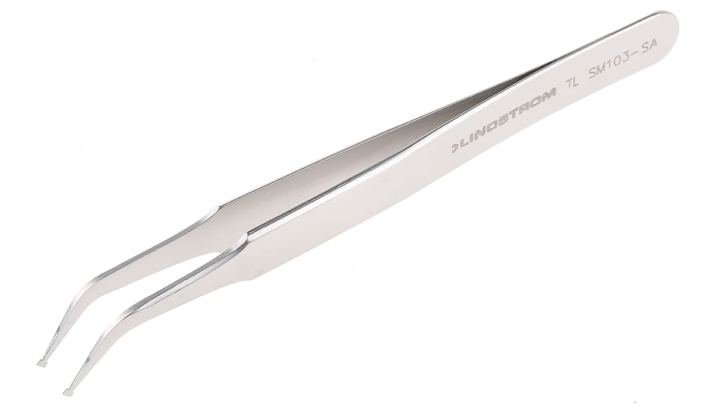 Lindstrom 115 mm, Stainless Steel, Rounded, ESD Tweezers