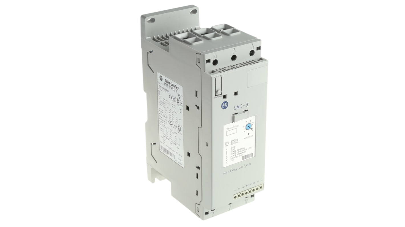 Allen Bradley 软启动器, 3相, 30 kW, 460 V 交流, 60 A, IP2X, 130mm x 72mm x 206mm, SMC-3系列