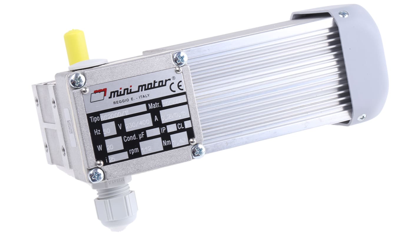 Mini Motor 20 W交流减速电机 三相齿轮电机, 230 V、400 V, 112 rpm输出
