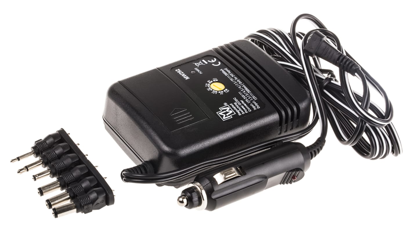 Caricabatterie da auto, ingresso 12 → 24V cc, uscita 1.5 → 12V cc, 2A, A innesto