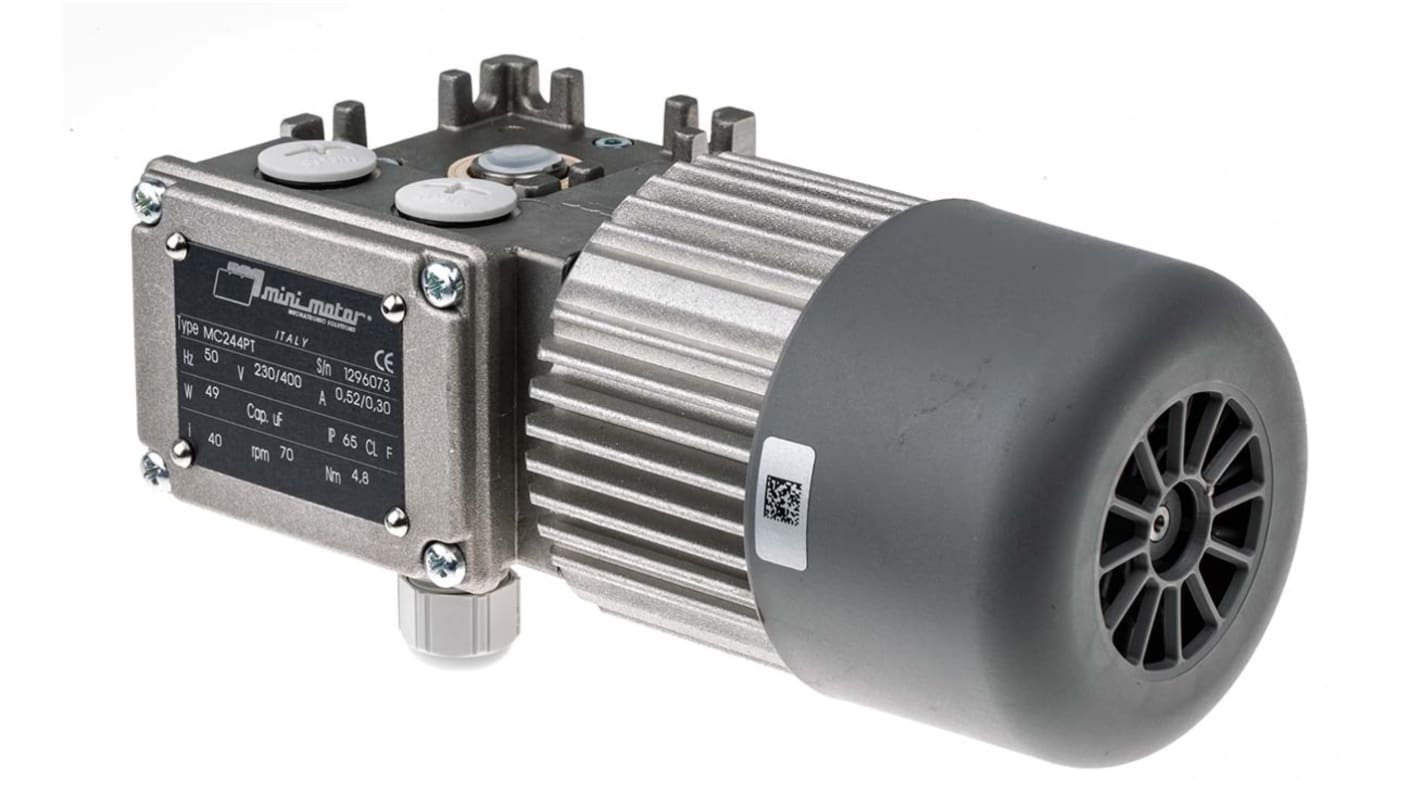 Mini Motor Induction Geared AC Geared Motor, 49 W, 3 Phase, 230 V, 400 V
