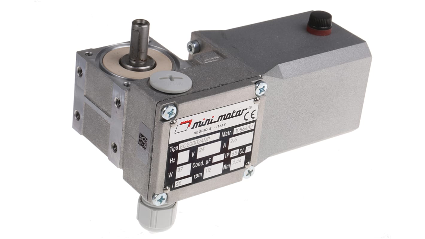 Mini Motor Brushed Geared DC Geared Motor, 37 W, 24 V dc, 2.4 Nm, 112 rpm, 9mm Shaft Diameter