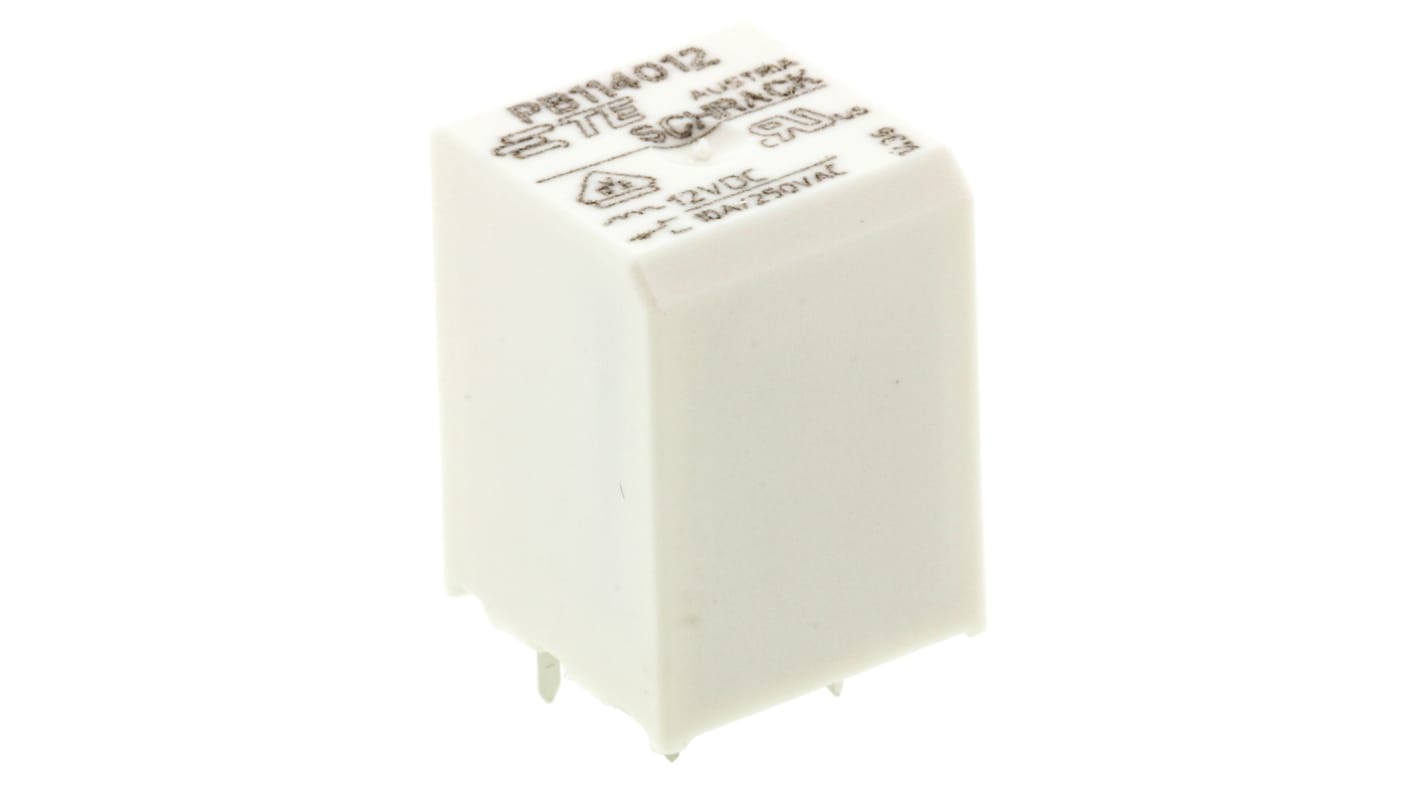 TE Connectivity PCB Mount Power Relay, 12V dc Coil, 10A Switching Current, SPDT