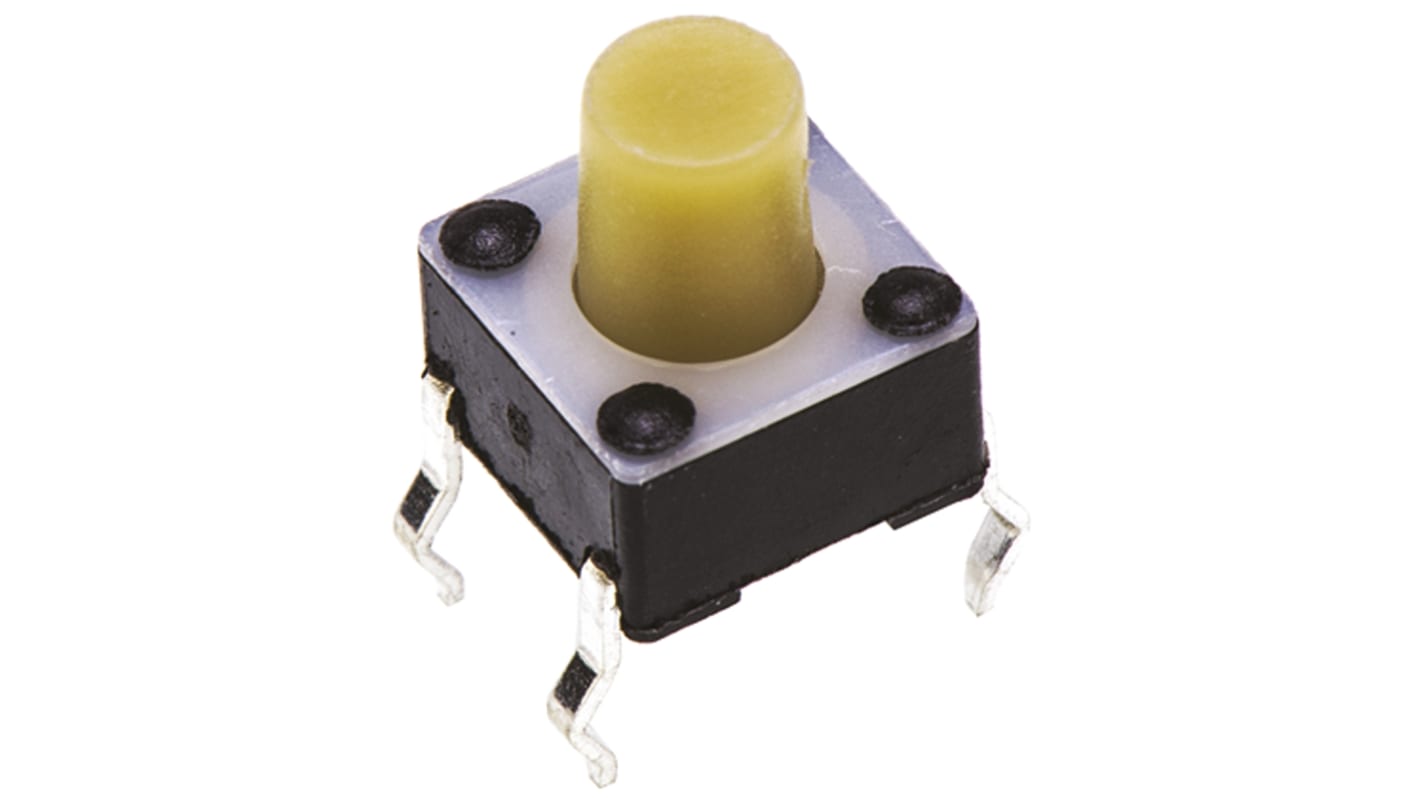 White Button Tactile Switch, SPST 50 mA @ 24 V dc 3.7mm Surface Mount