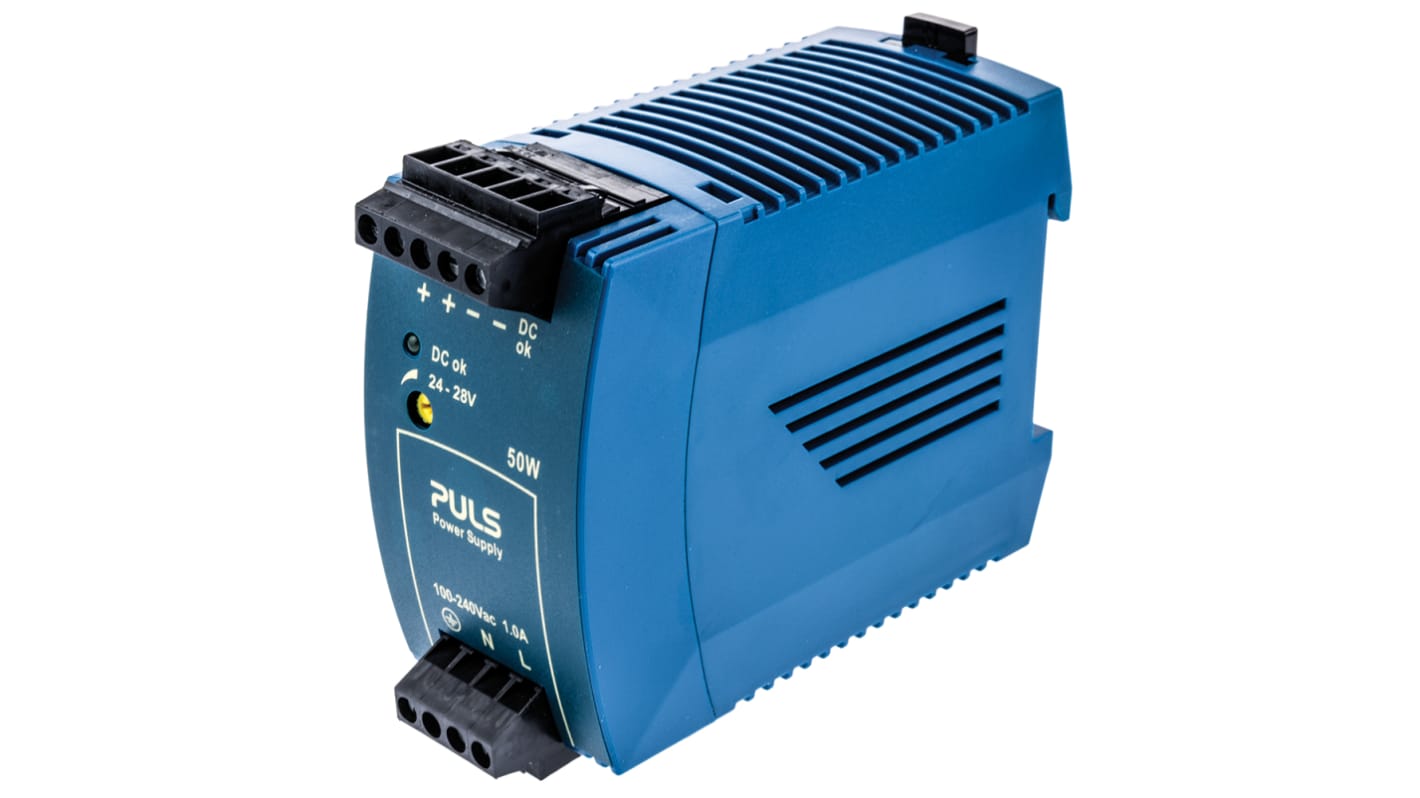 PULS MiniLine MLY Switched Mode DIN Rail Power Supply, 100 → 240V ac ac Input, 24V dc dc Output, 2.1A Output, 50W