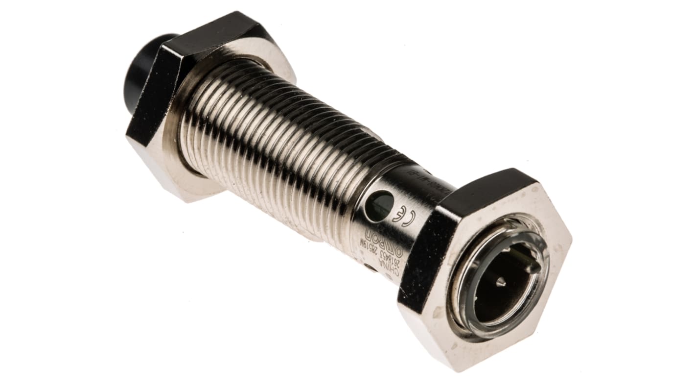 Omron Inductive Barrel-Style Proximity Sensor, M12 x 1, 8 mm Detection, PNP Output, 12 → 24 V dc, IP67