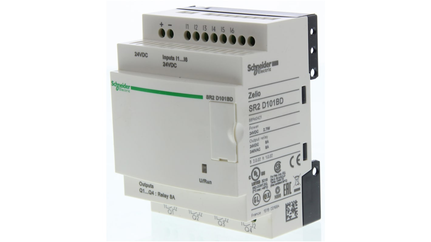 Schneider Electric Zelio Logic Smart Series Logic Module, 24 V dc Supply, Relay Output, 6-Input, Discrete Input