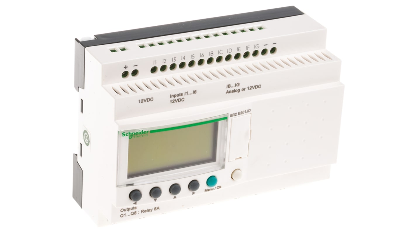 Schneider Electric Zelio Logic Series Logic Module, 12 V dc Supply, Relay Output, 12-Input, Analogue, Discrete Input