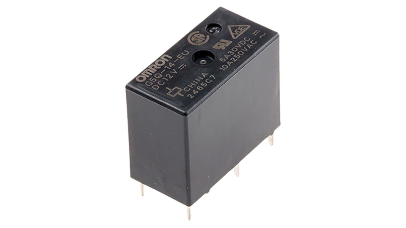 Omron PCB Mount Power Relay, 12V dc Coil, 10A Switching Current, SPDT